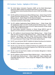 FS timeline IPCC history