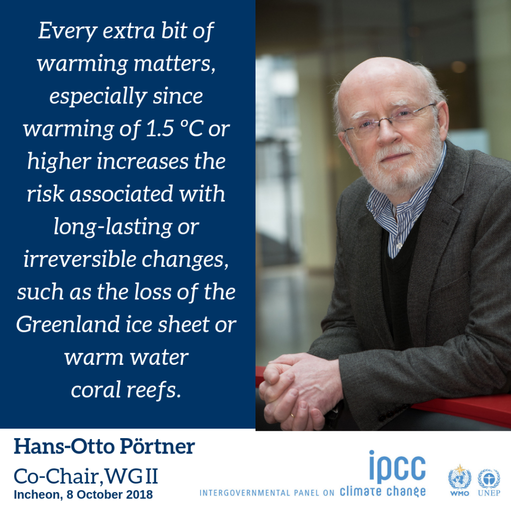 Co Chair Statements — Global Warming of 1.5 ºC